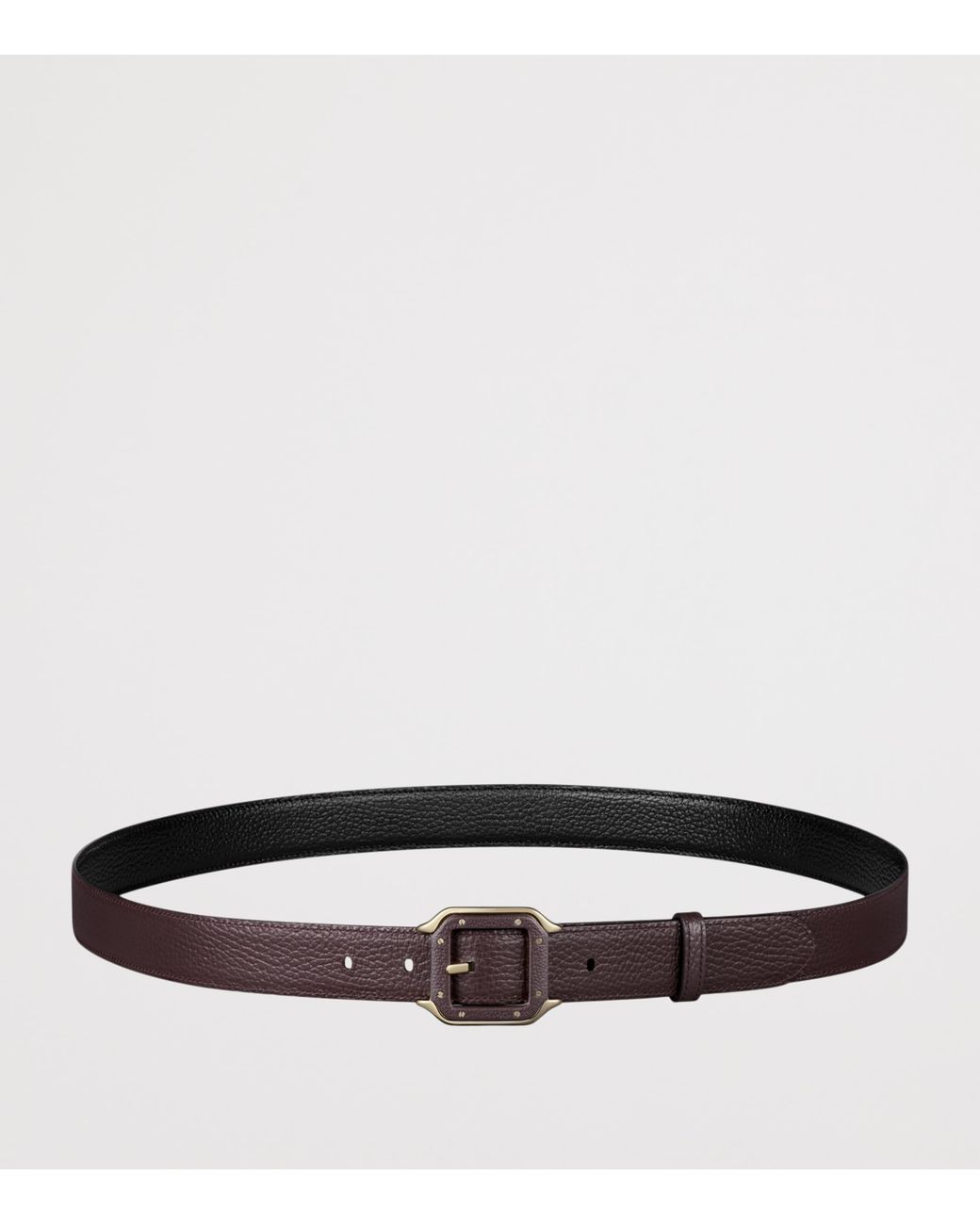 Cartier Black Leather Reversible Santos De Belt for men