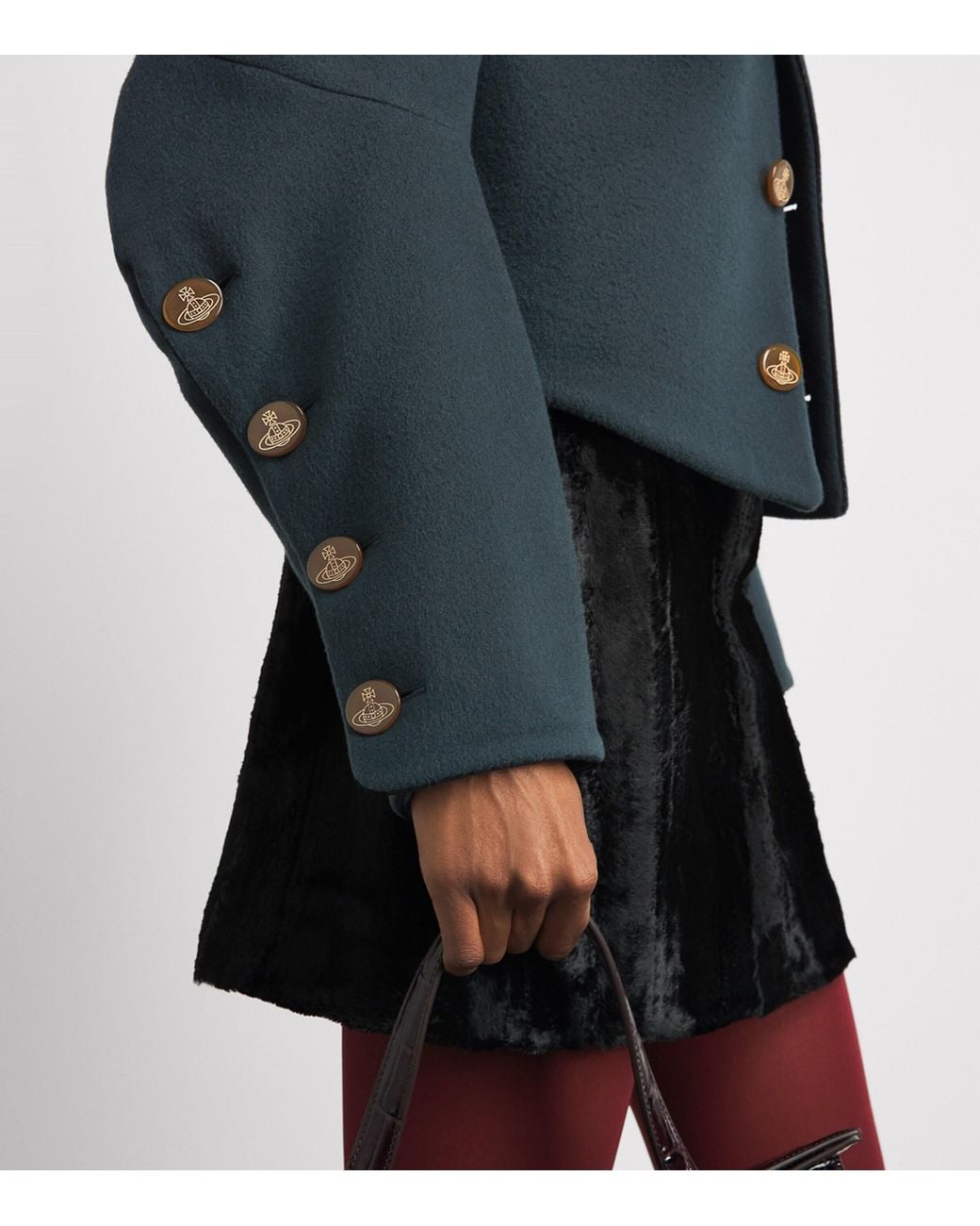 Vivienne Westwood Blue Wool-Cashmere Rounded Jacket