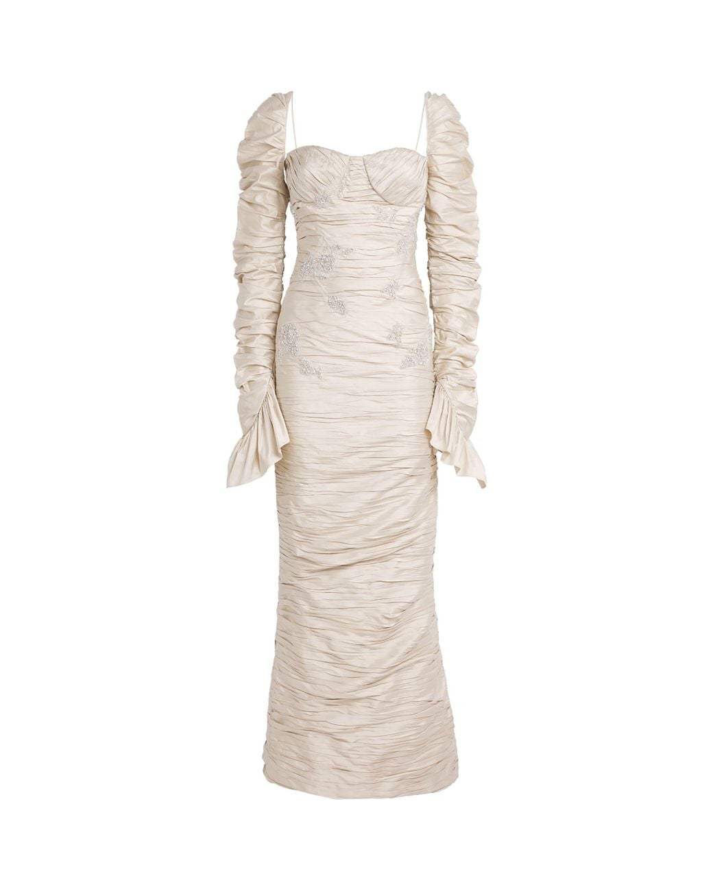 Sandra Mansour Natural Silk Embellished Daydream Gown