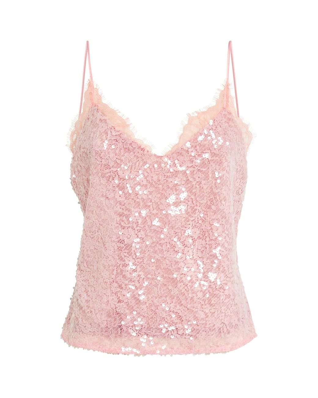 トップス theredthread fur sequins camisole THEREDTHREAD / ザレッドスレッド】S fur sequins camisole