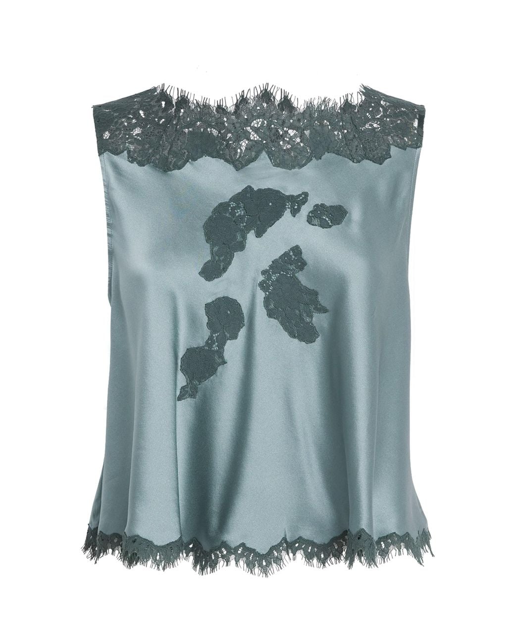 Doen Blue Silk Valerina Top