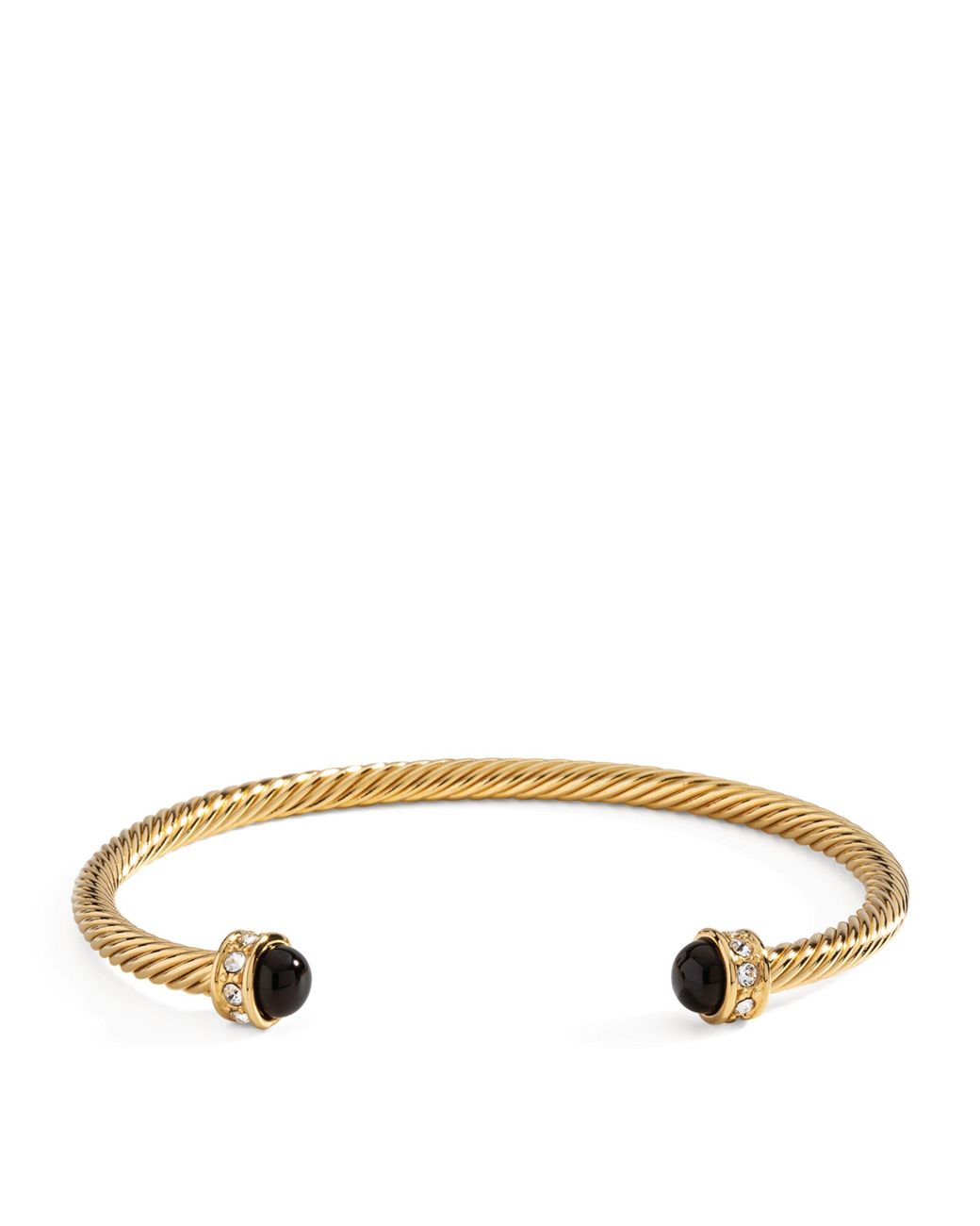 Halcyon Days Gold-plated And Enamel Maya Torque Bangle in Black - Lyst