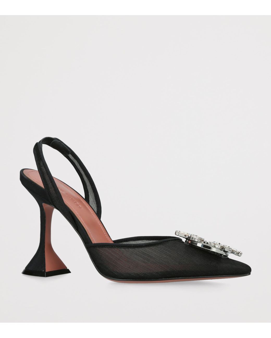 AMINA MUADDI Black Mesh Begum Slingback Pumps 95