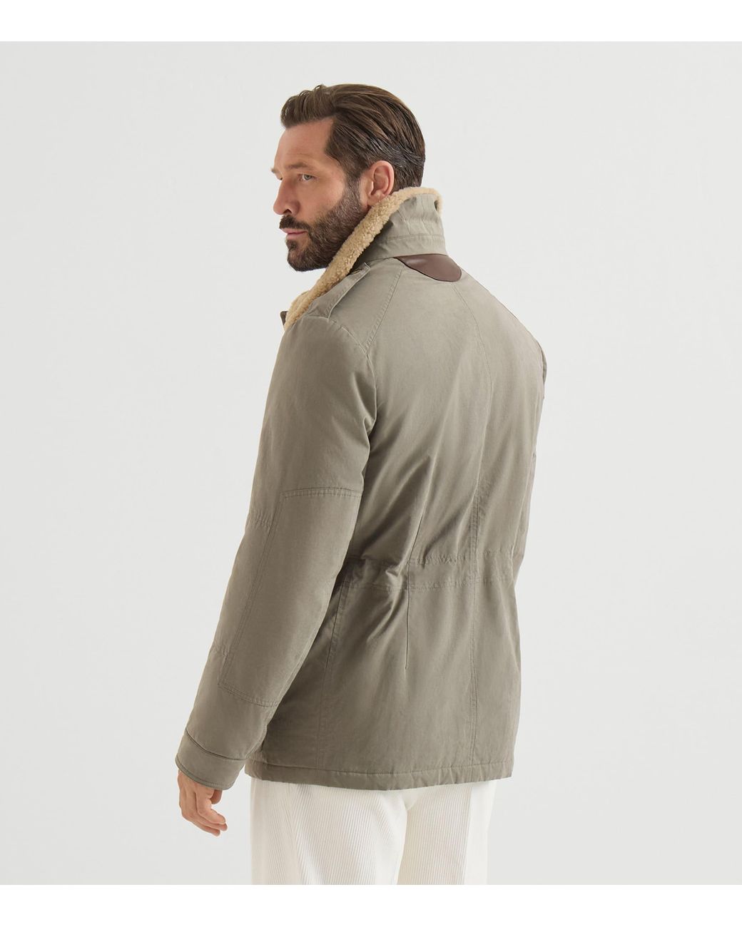 Brunello Cucinelli Green Techno-Cotton Waxed Safari Jacket for men