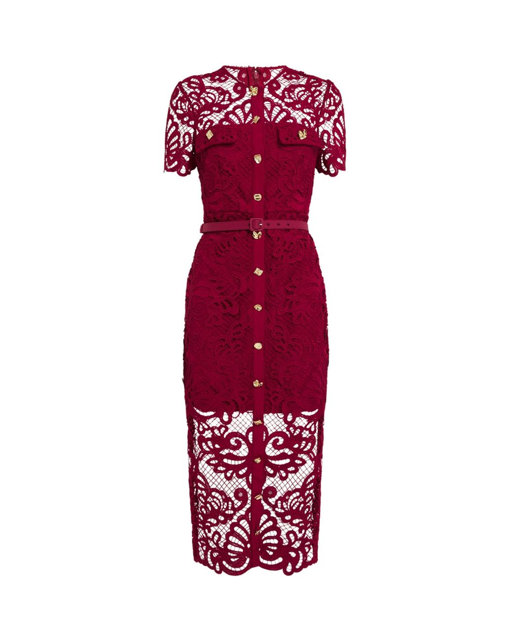 l'agence lindsay lace dress L'AGENCE Adalynn Cover-Up Dress in Black Cherry main image 1
