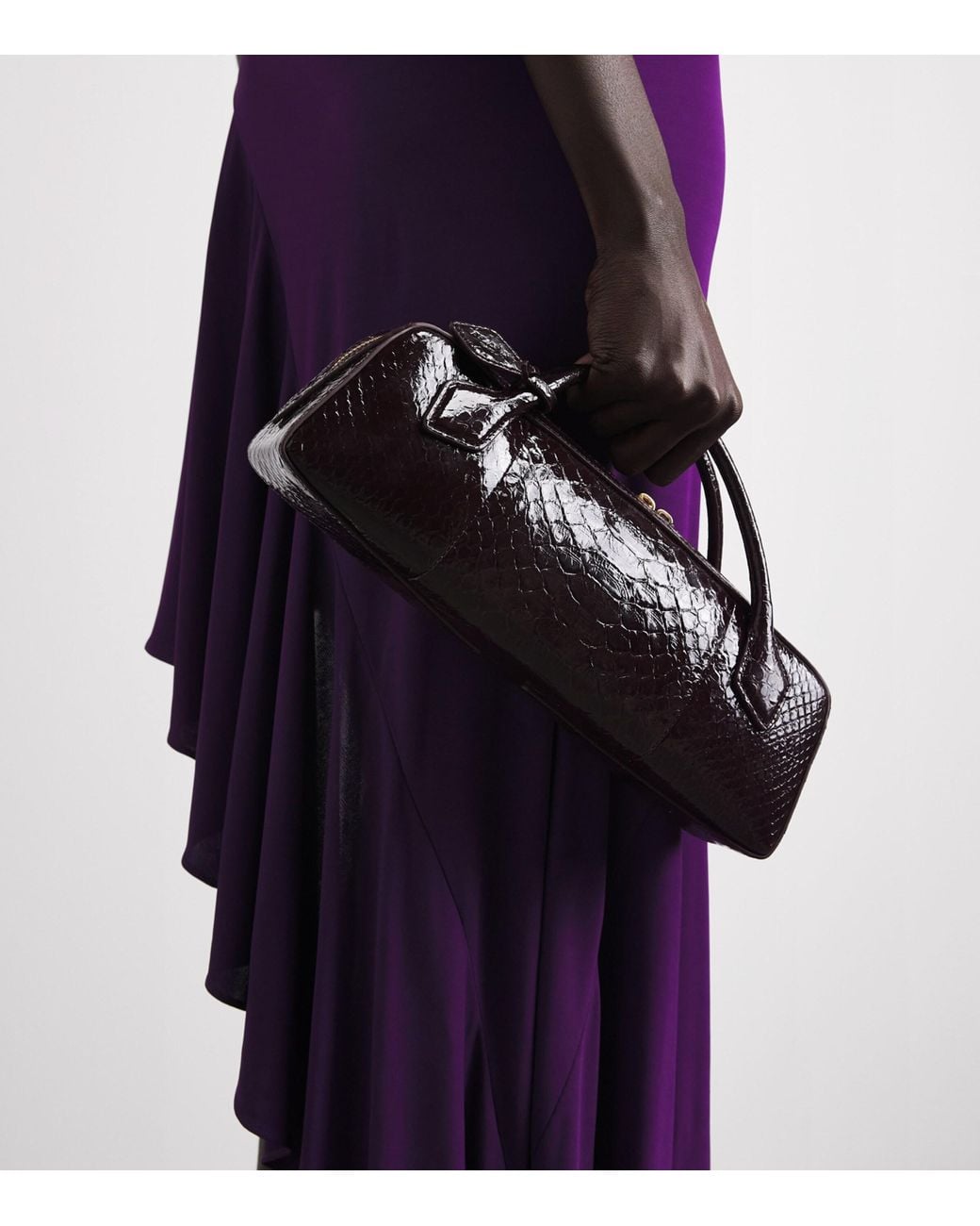 Alaïa Brown Snakeskin Le Teckel Top-Handle Bag