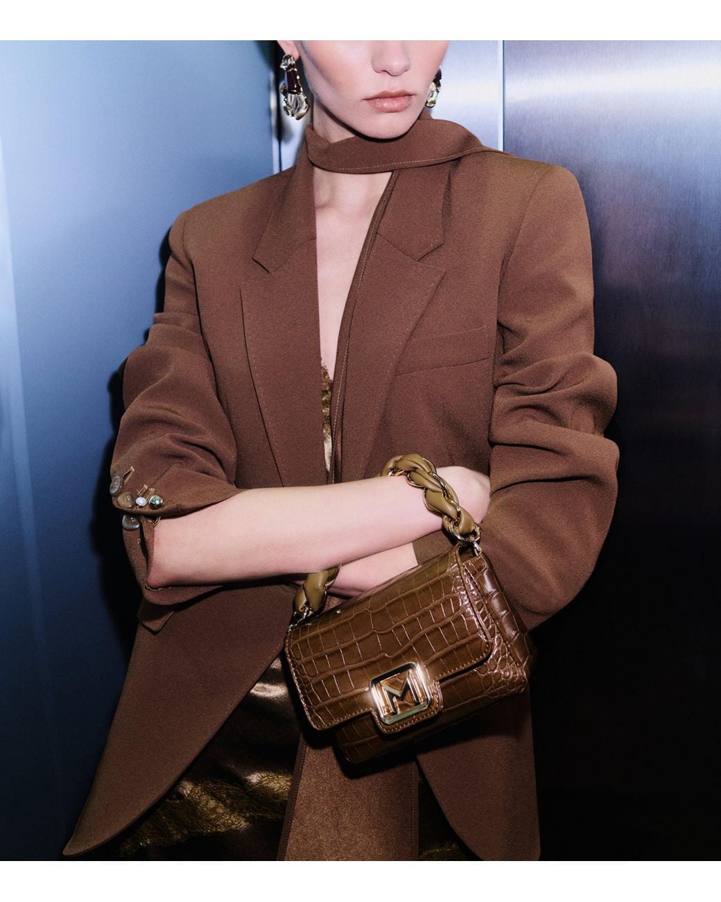 Marella Brown Small Le Muse Clutch Bag