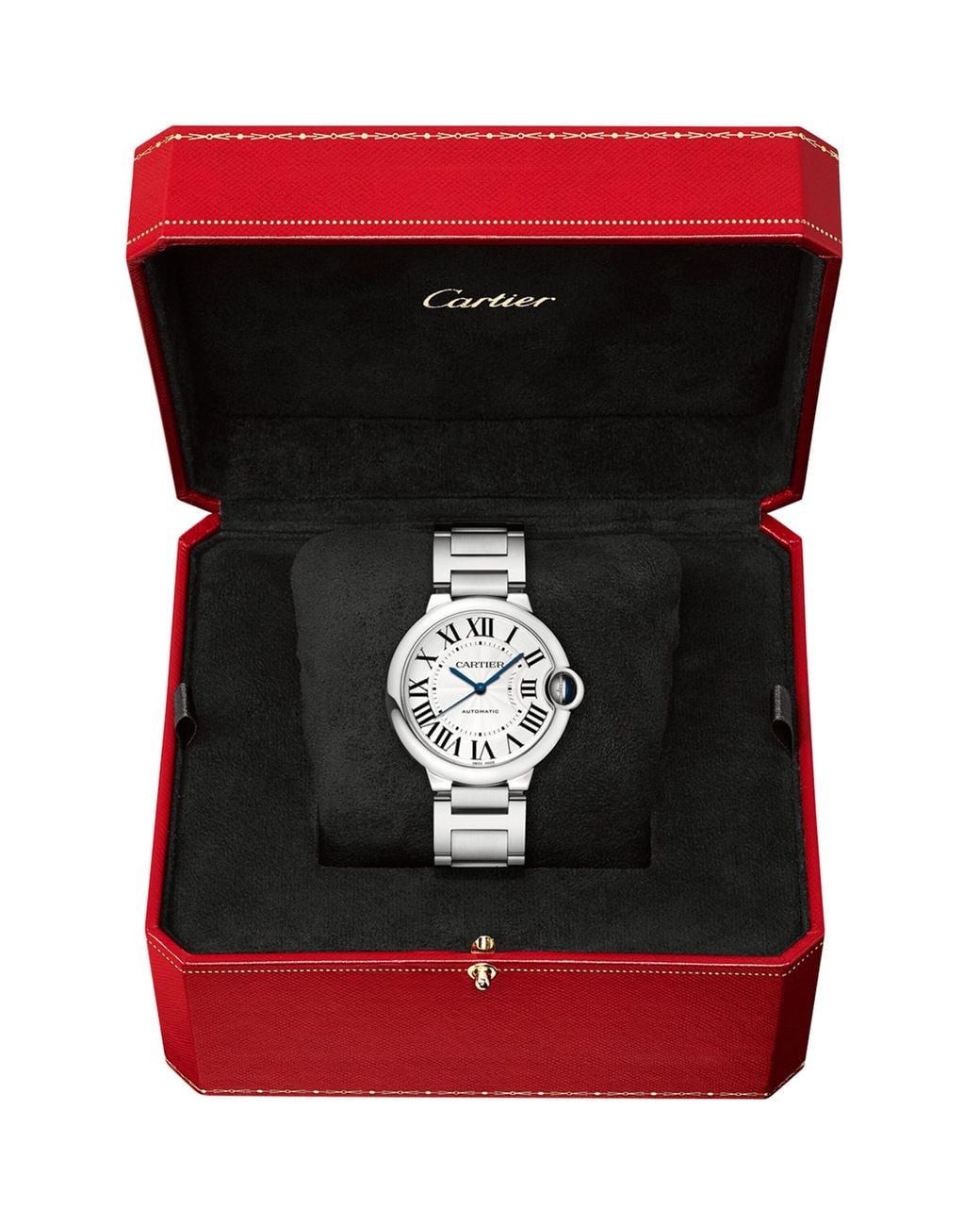 Cartier Metallic Stainless Steel Ballon Bleu De Watch 36.6Mm