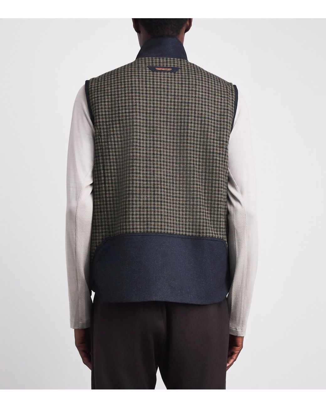 Sease Gray Check Reversible Gilet for men
