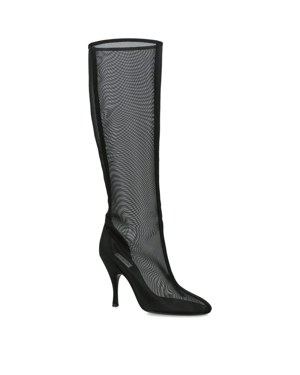 Alaïa Black Mesh Heeled Knee Boots 100