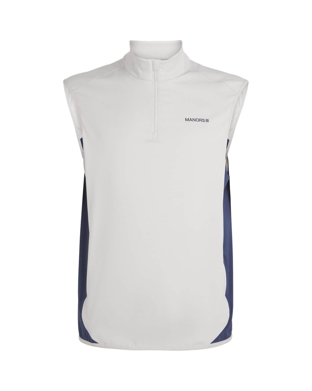 Manors Gray Tech Quarter-Zip Gilet for men