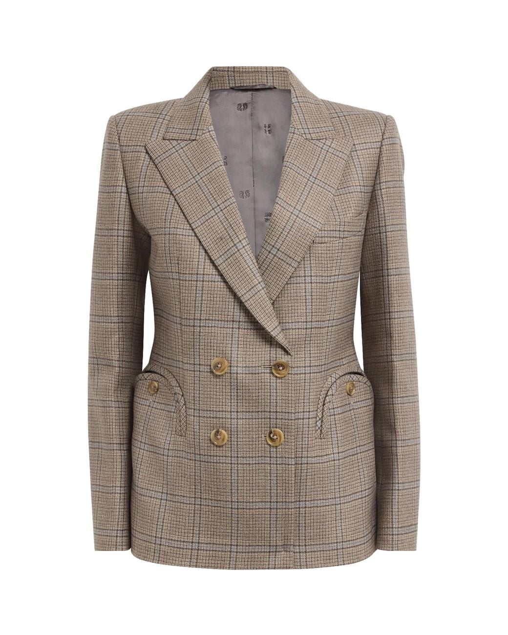 Blazé Milano Brown Virgin Wool Charmer Double-Breasted Blazer