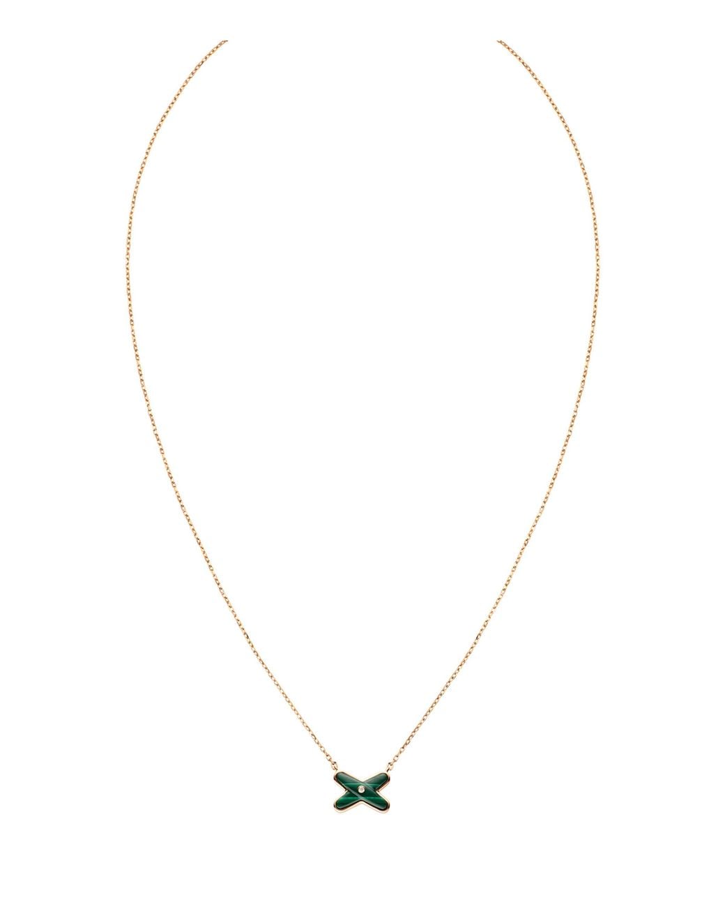 Chaumet Metallic Diamond And Malachite Jeux De Liens Pendant Necklace