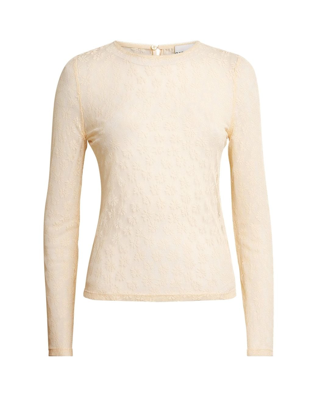 Claudie Pierlot Natural Lace Long-Sleeve Top