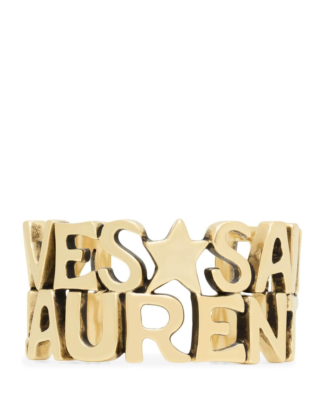 Saint Laurent Metallic Yves Open Cuff for men