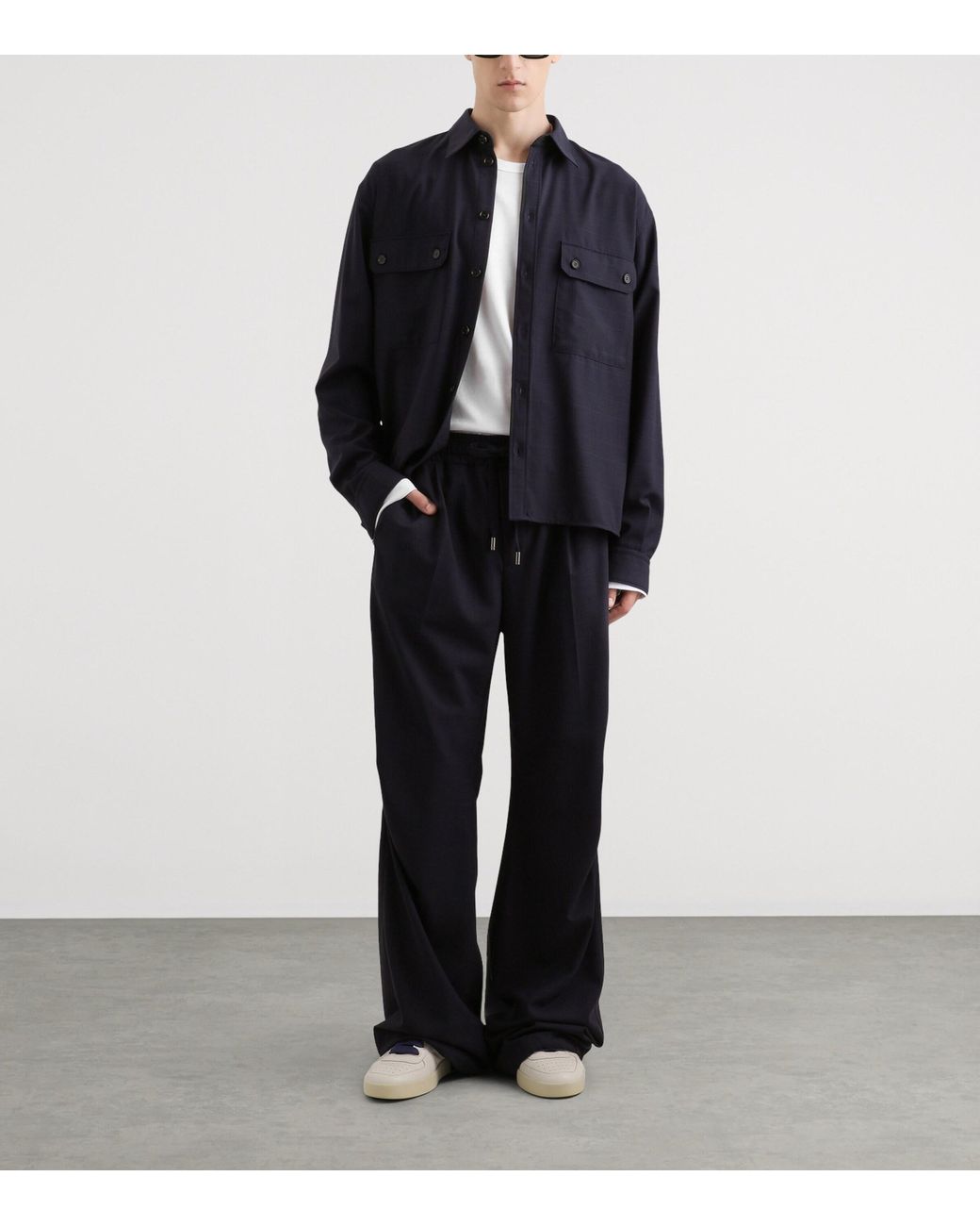 Dolce & Gabbana Blue Wool Check Shirt for men
