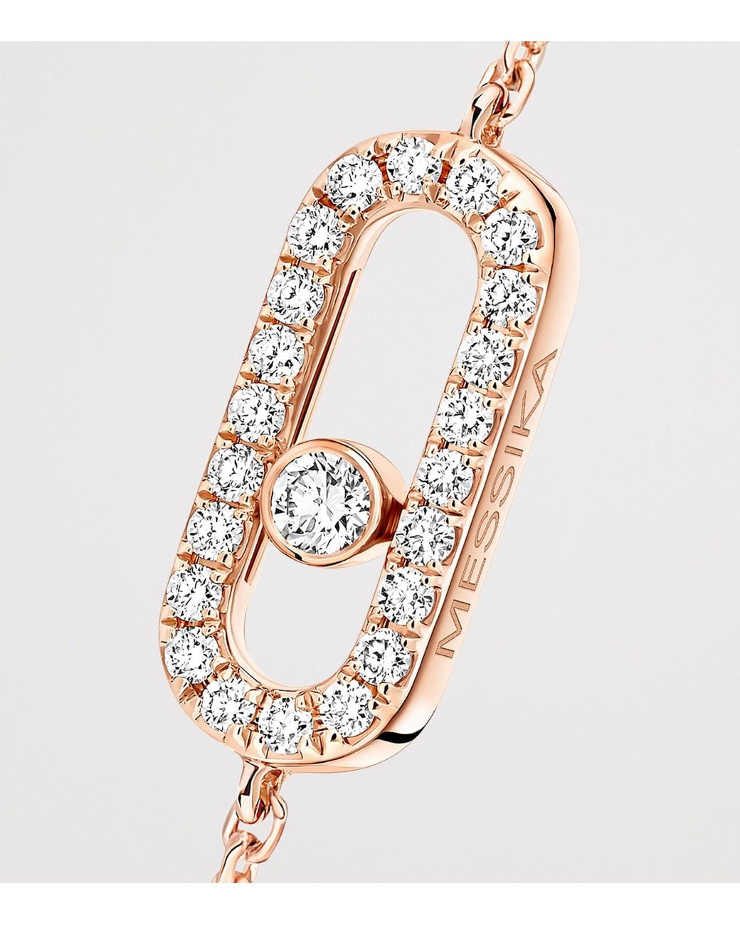 Messika White Move Uno Mini And Diamond Chain Bracelet
