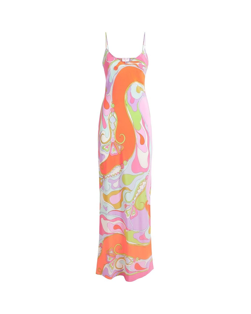 Emilio Pucci Red Silk Printed Maxi Slip Dress