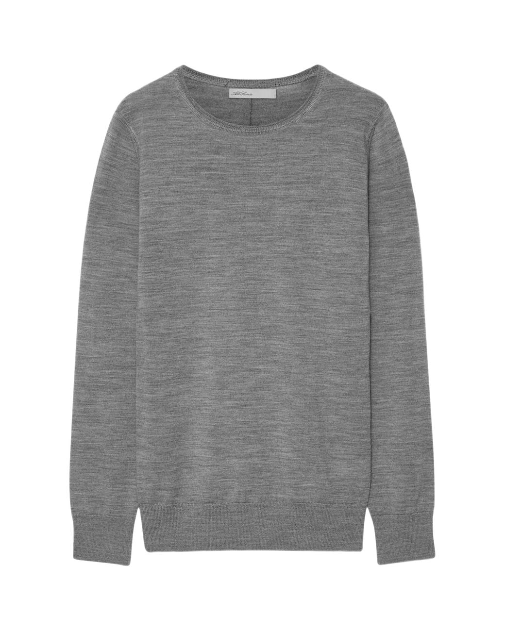 AllSaints Gray Merino Wool Coyte Sweater