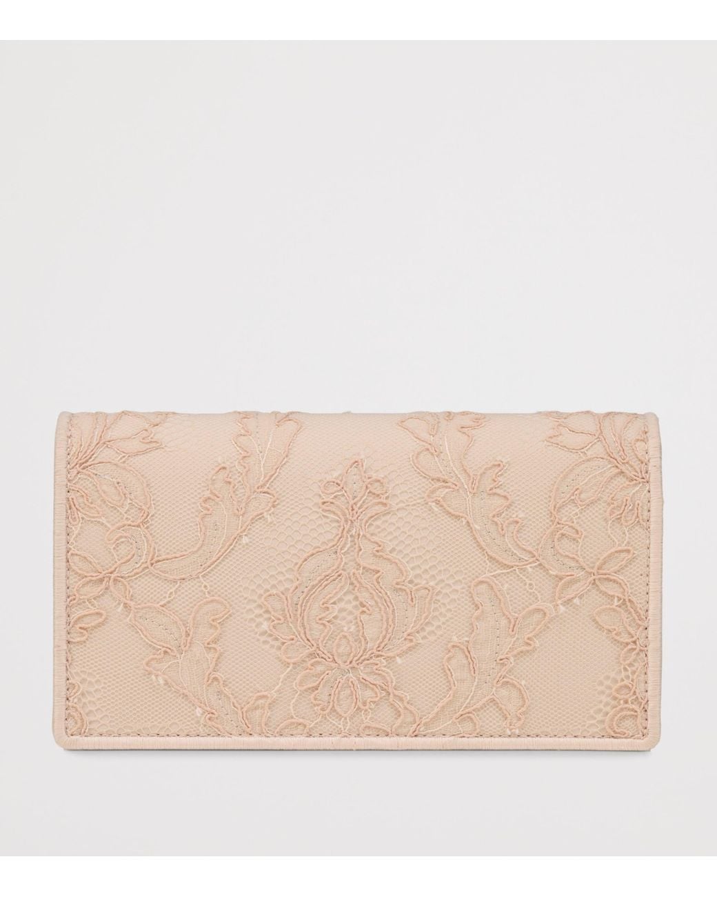 Christian Louboutin Natural Bettina Crepe Satin Lace Clutch Bag