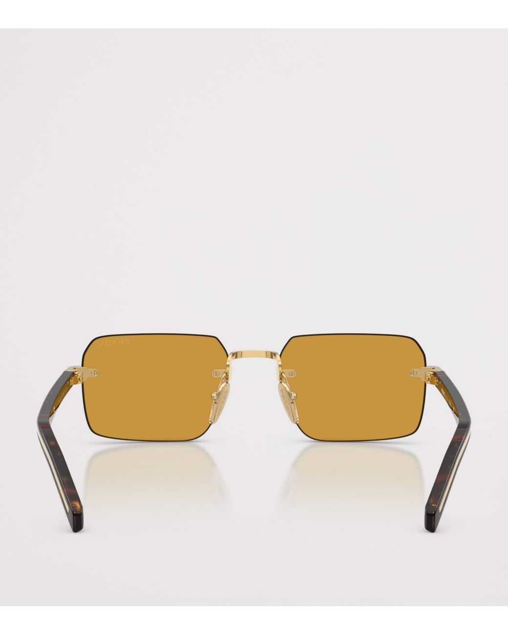 Prada Metallic Rimless Rectangle Sunglasses for men