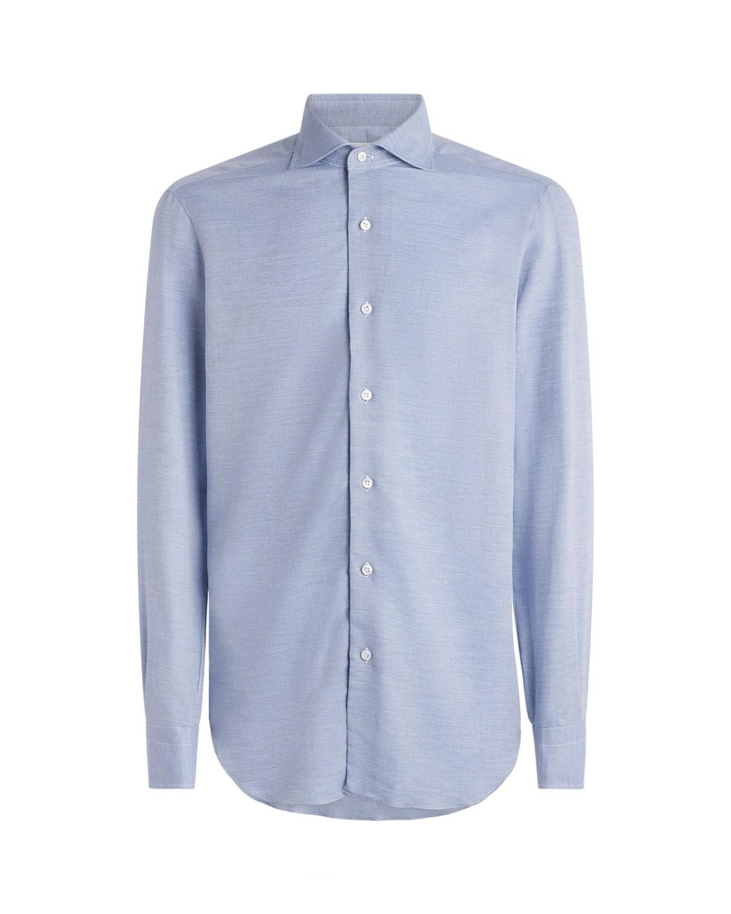 Barba Napoli Blue Cotton-Cashmere Shirt for men