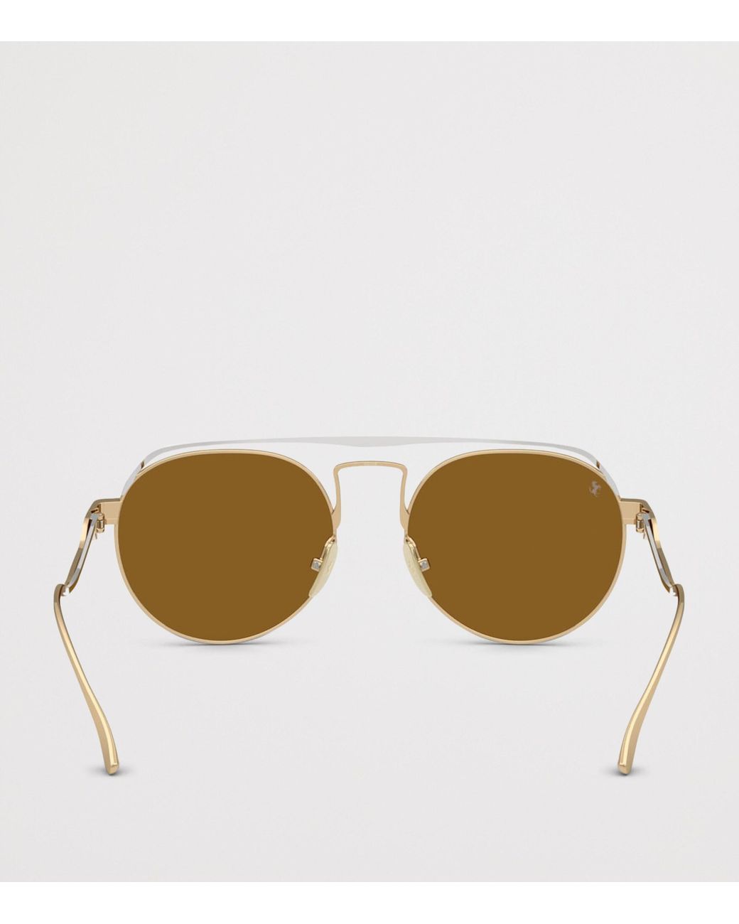 Ferrari Brown Titanium Oval Sunglasses