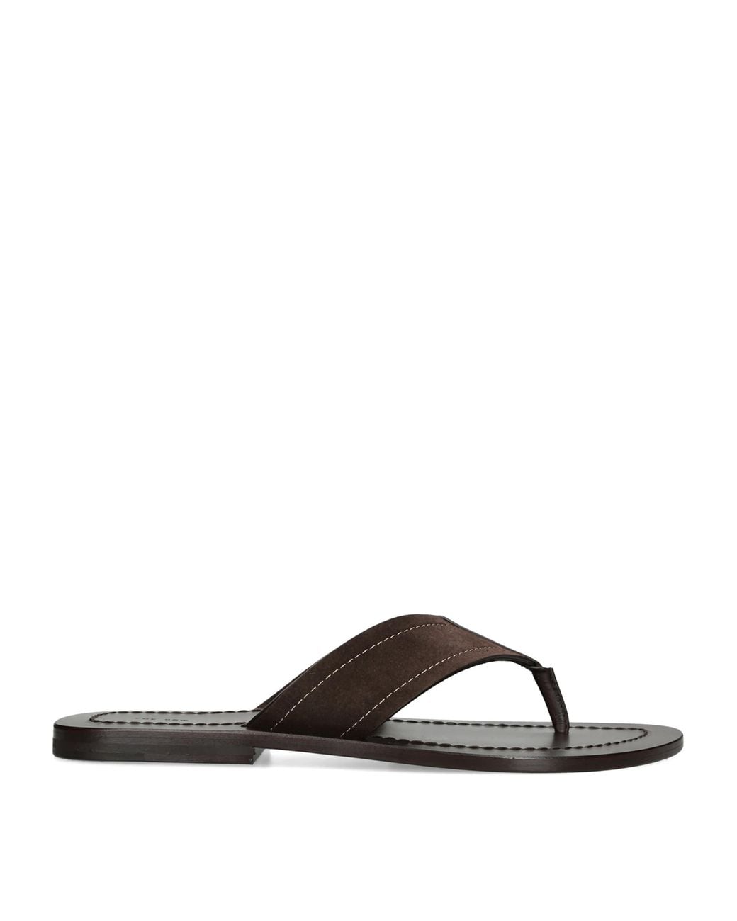 The Row Brown Dan Leather Flip Flops