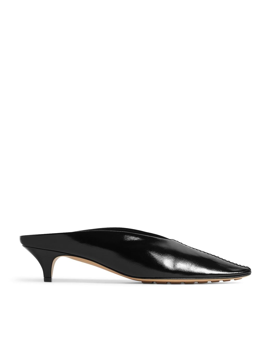 Bottega Veneta Black Lambskin Vesta Heeled Mules 40