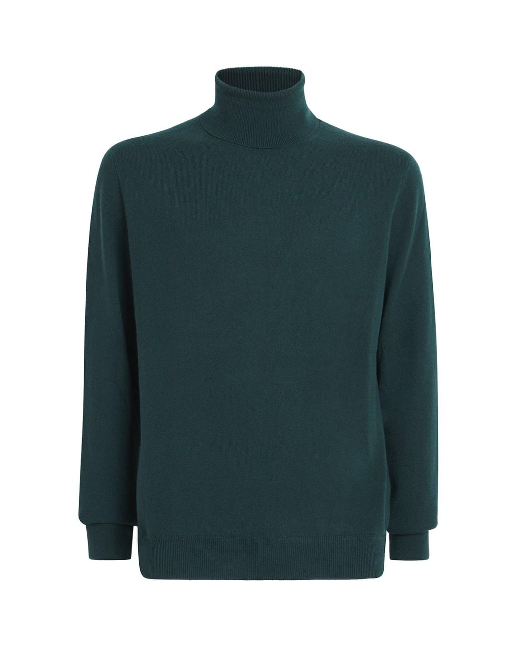Isaia Green Wool Rollneck Sweater