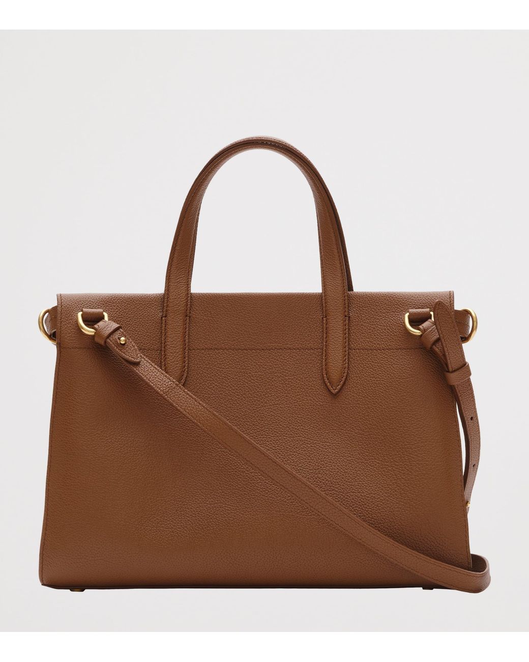 Burberry Brown Small Leather Cotswolds Check Tote Bag