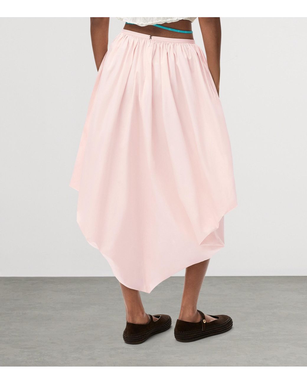 Loewe Pink X Paula's Ibiza Cotton Draped Midi Skirt