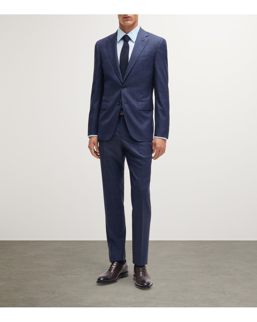 Boss Blue Stretch-Cotton Slim Shirt for men
