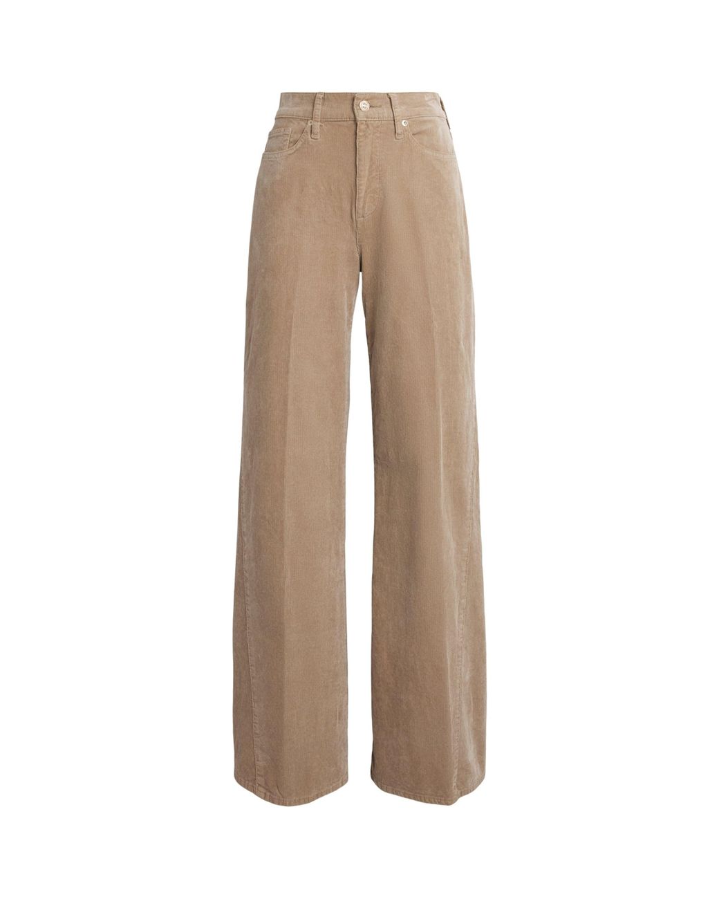 7 For All Mankind Natural Corduroy Lotta Wide-Leg Trousers