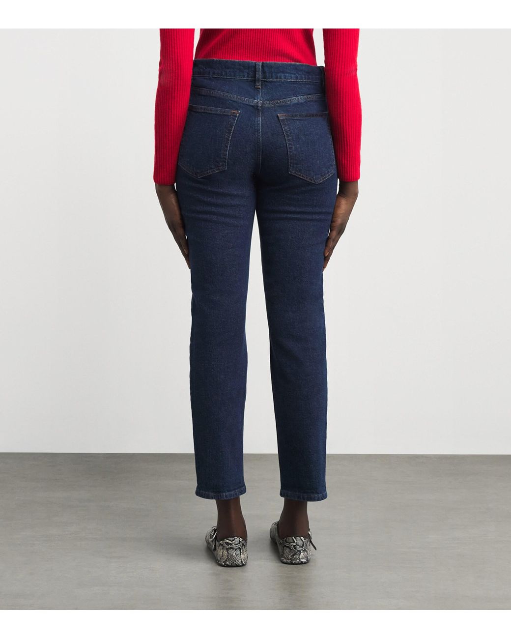 FRAME Blue The Borrowed Straight Jeans