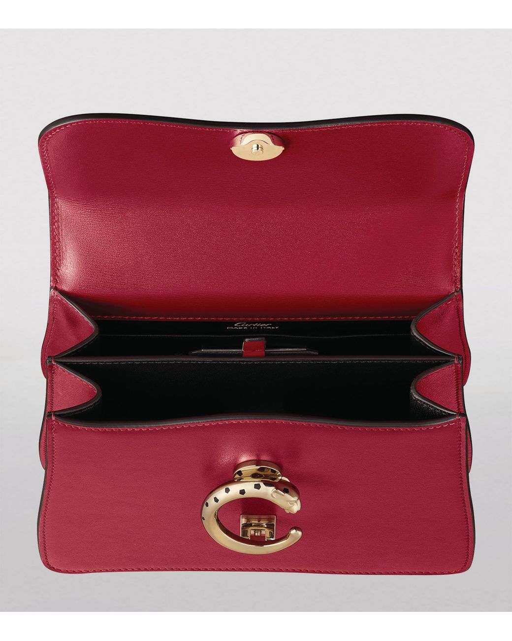 Cartier Red Leather Mini Panthère De Top-Handle Bag