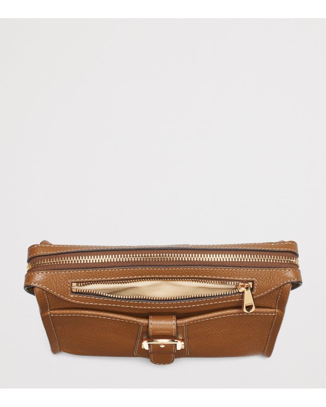 Aspinal Brown Small Leather Bella Cross-Body Satchel