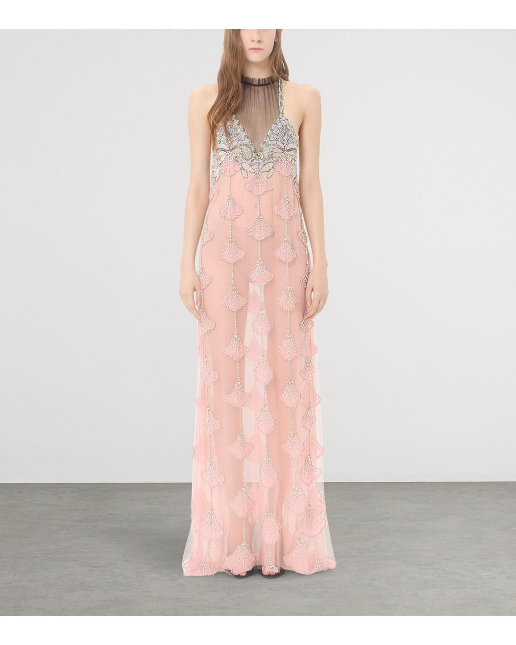Valentino Pink Embellished Tulle Gown