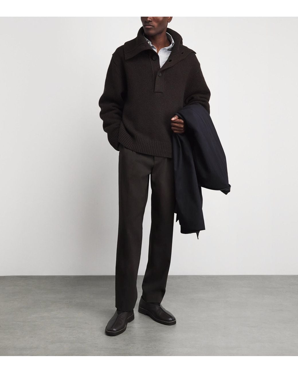 Barena Black Wool Check Gazara Trousers for men