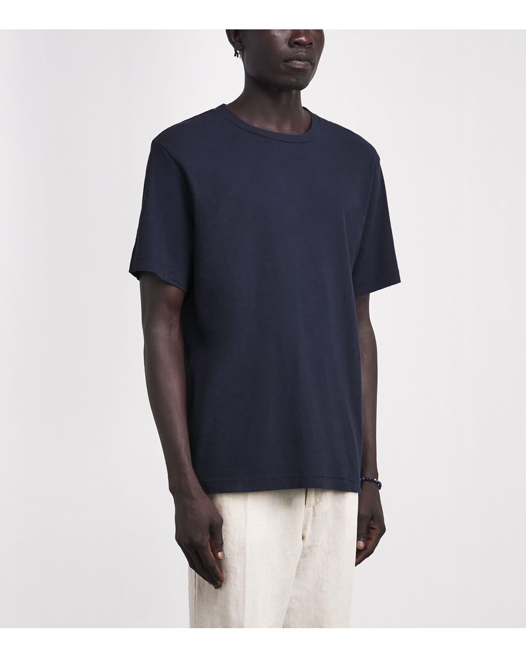 Frescobol Carioca Blue Cotton-Linen Dinis T-Shirt for men