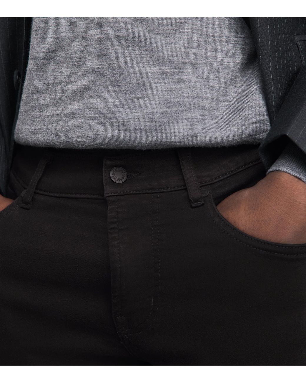 7 For All Mankind Black Slimmy Luxe Performance Jeans for men