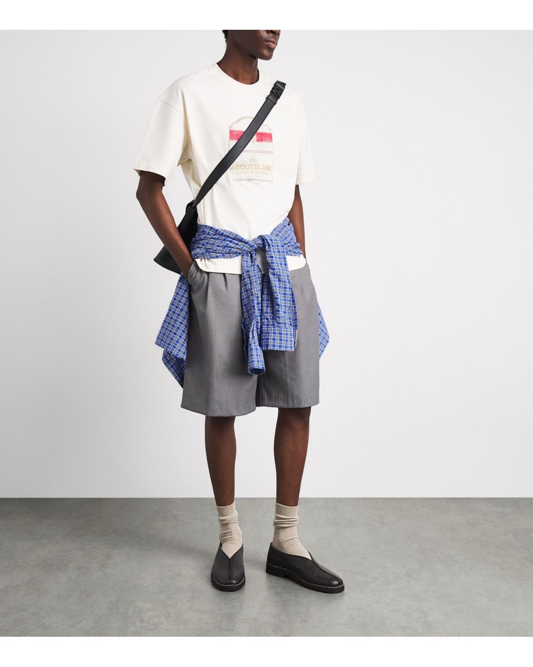 About Blank Gray Cotton Oversized Bermuda Shorts for men
