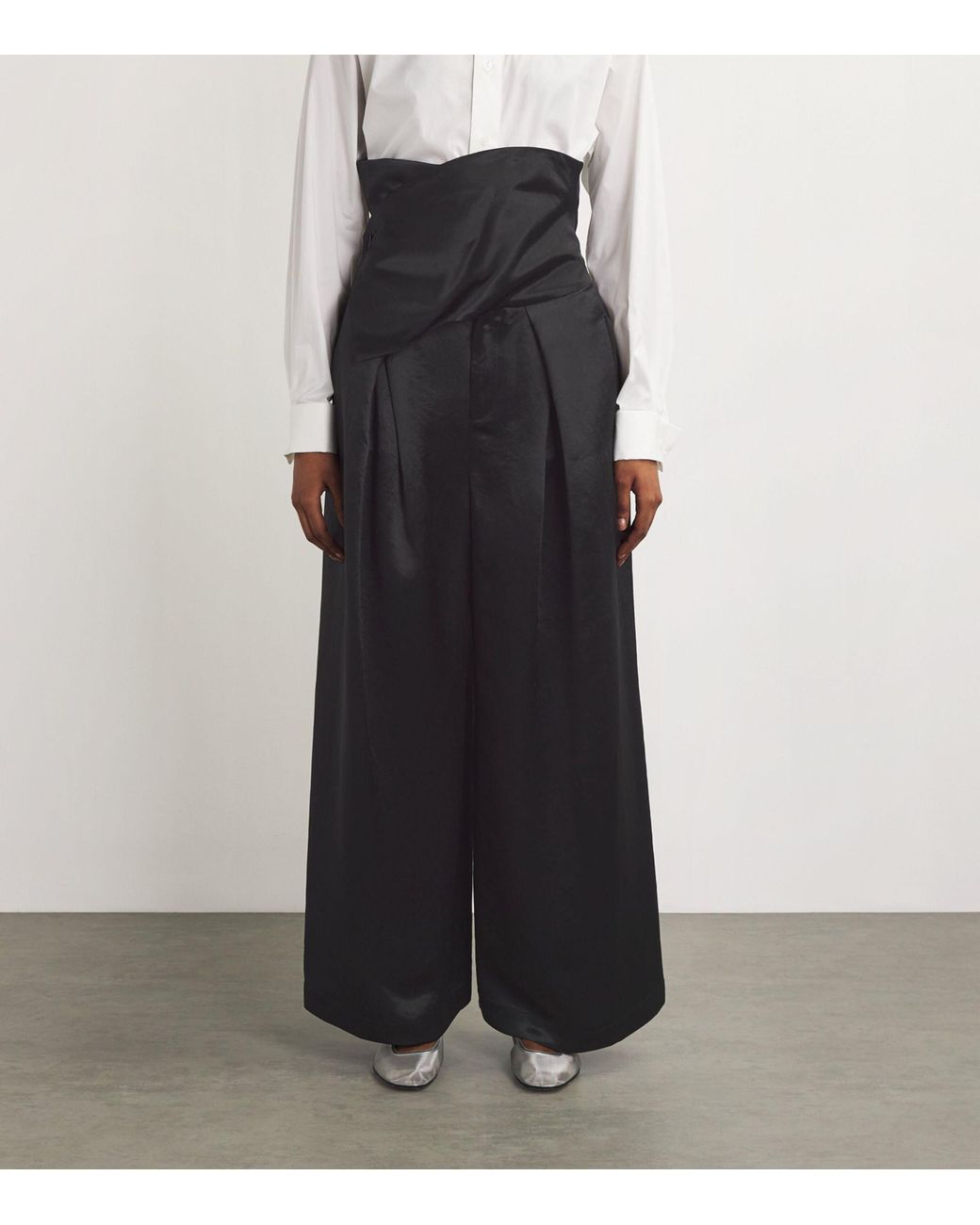 Issey Miyake Gleam Wide-leg Trousers in Black | Lyst
