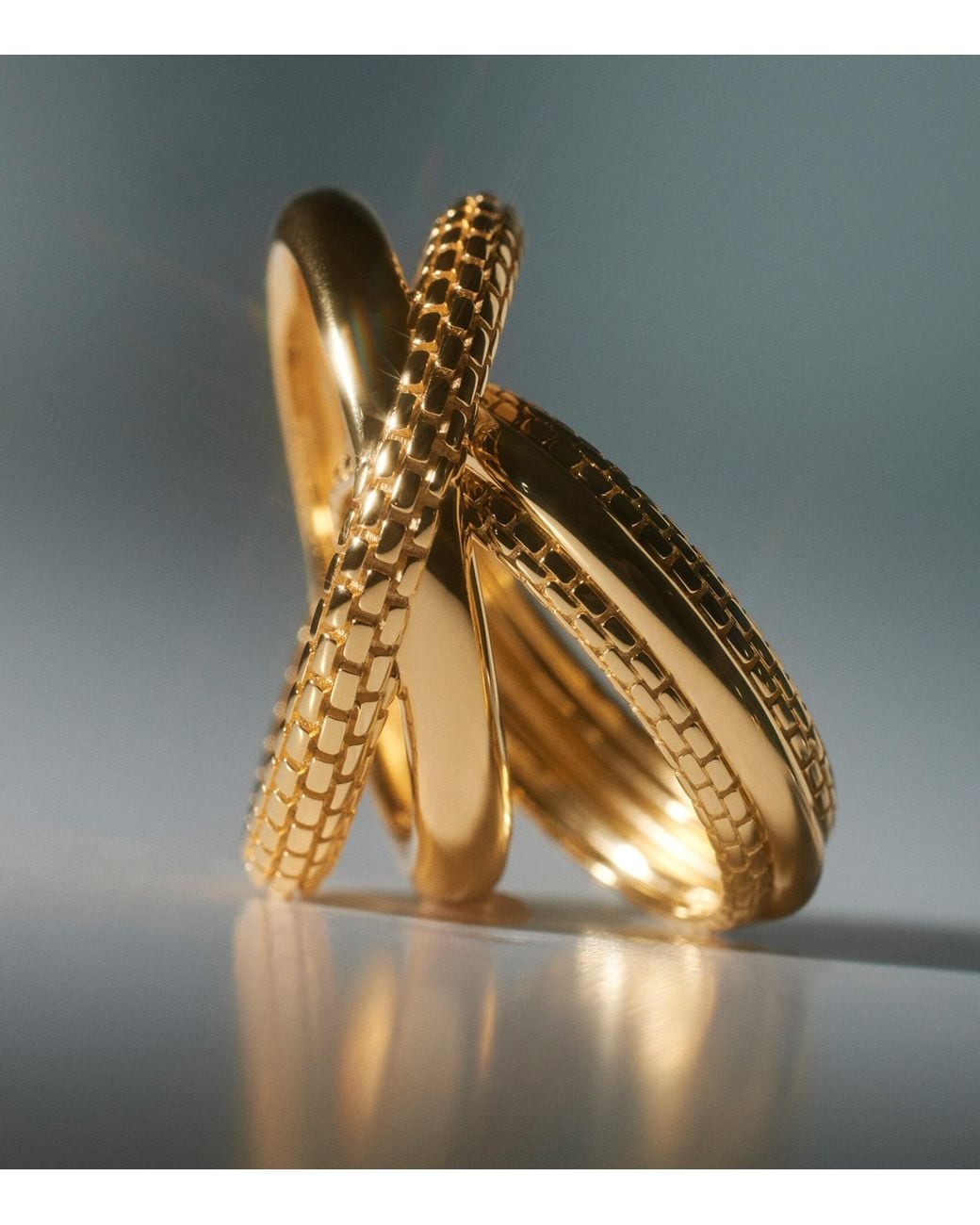 Monica Vinader Metallic Vermeil Heirloom Crossover Ring