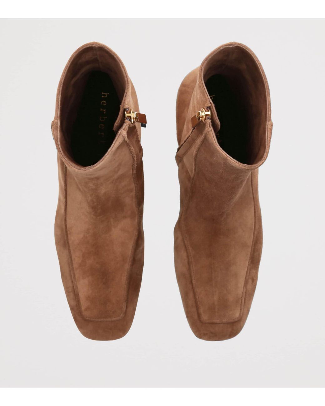 Herbert Levine Brown Suede Shadow Ban Ankle Boots 30