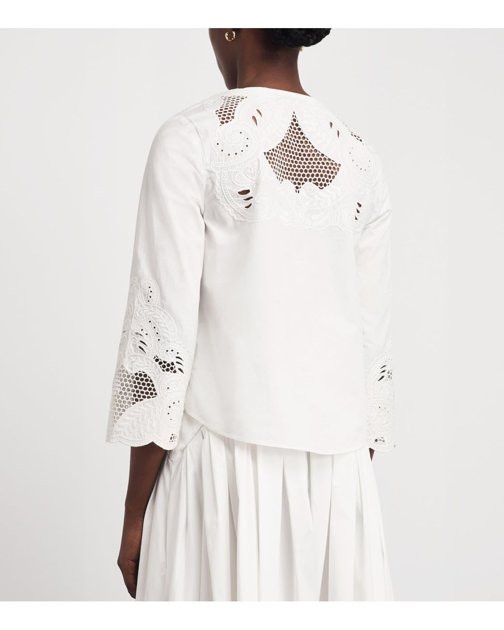 Veronica Beard White Cotton Suniva Blouse