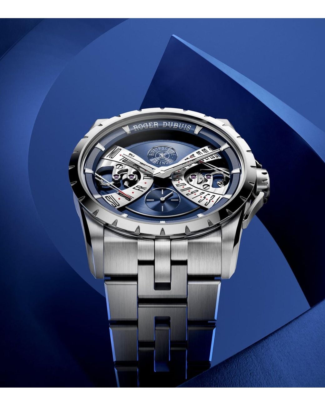 Roger Dubuis Gray Stainless Steel Excalibur Biretrograde Calendar Watch