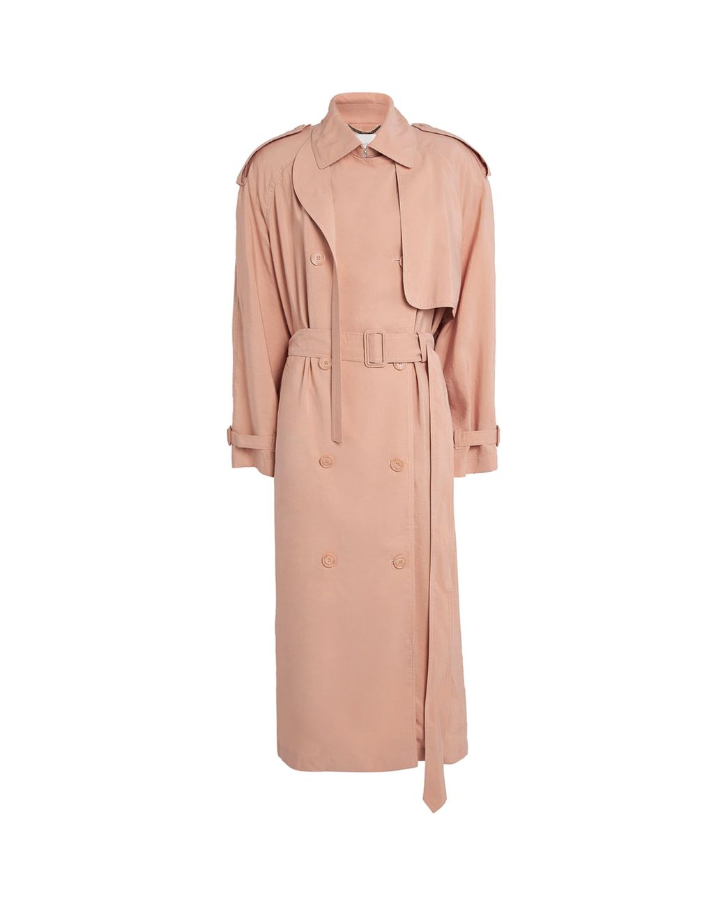 Stella McCartney Silk-Blend Trench Coat in Pink | Lyst
