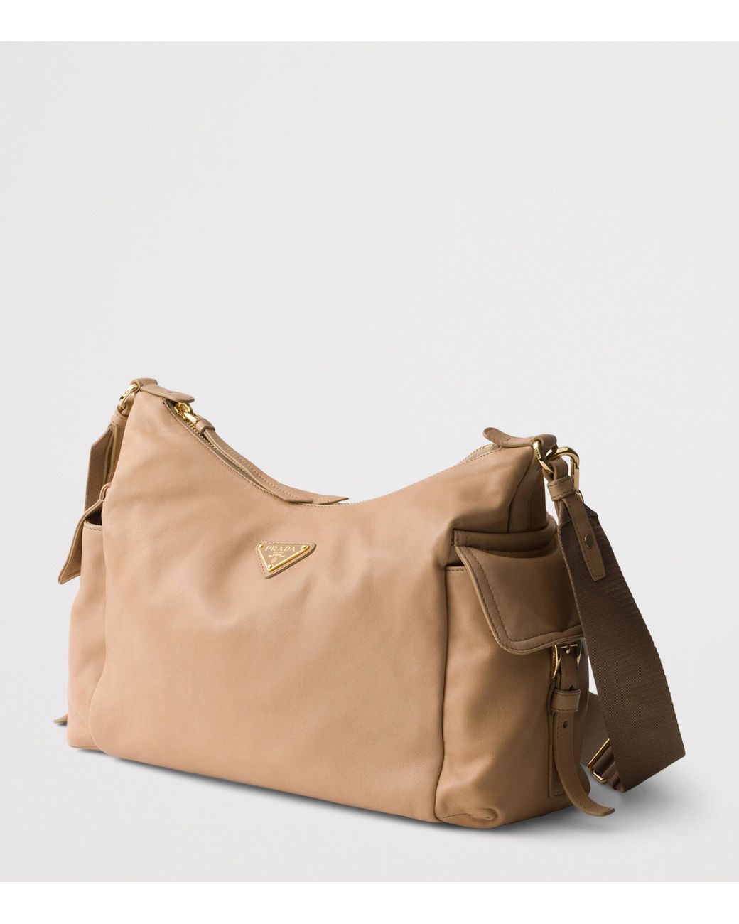 Prada Brown Large Nappa Leather Explore Shoulder Bag