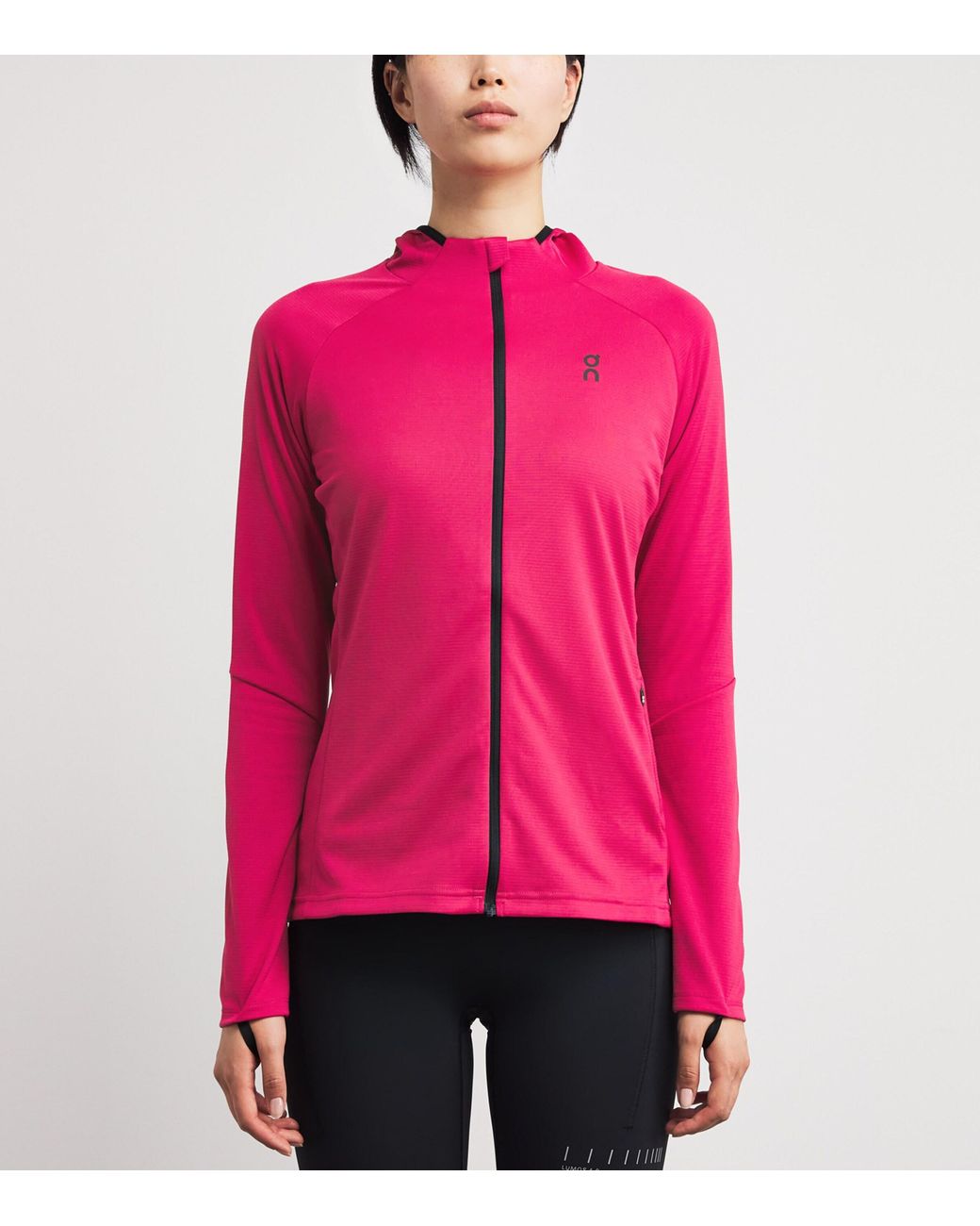 On Shoes Pink Zip-Up Climate Hoodie